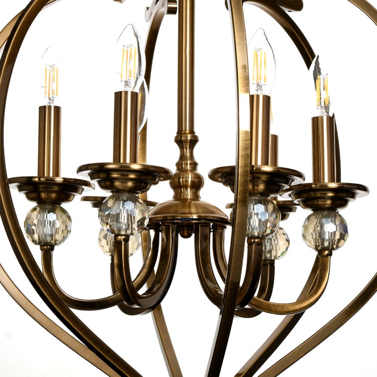 Candle Style Crystal Chandeliers with Metal Frame (JH19070/6)
